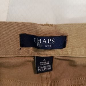 Chaps size 4 stretch straight leg denim khaki